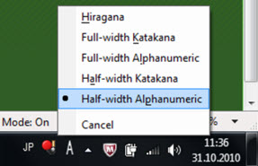 Half-width Alphanumeric